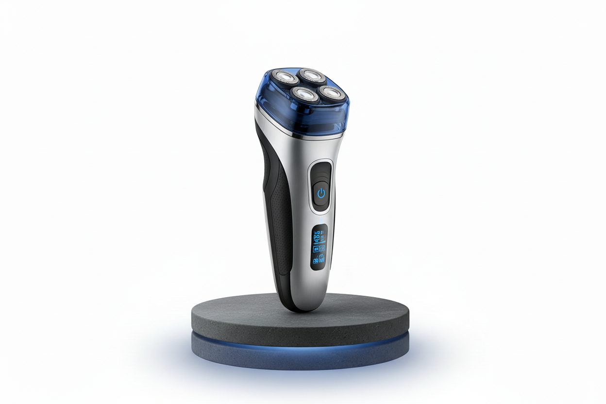 Create an image for a website selling electric shavers with the following slogan: We believe that personal grooming should be the perfect combination of functionality and aesthetics. don't put any word to image